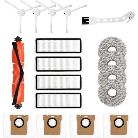 Set di 18 accessori per Xiaomi X20+/X10+ Dreame S10/ L10s Ultra Robot Aspirapolvere, 1 spazzola principale, 4 filtri HEPA, 4 panni, 4 sacchetti per la polvere, 4 spazzole laterali, 1 spazzola per la p (1/5)