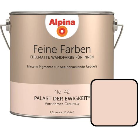 Alpina Feine Farben No. 42 Palast der Ewigkeit 2,5 L vornehmes graurosa edelmatt Wandfarbe (1/2)