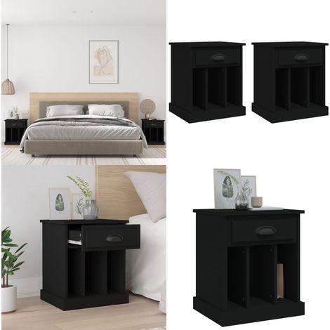 Tables de chevet 2 pcs noir 43x36x50 cm - Table De Chevet - Meuble De Chambre - Commode - Armoire D'appoint - Mobilier Moderne - Home & Living (1/5)