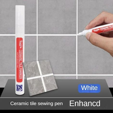 1 Marqueur Pour La Réparation Du Jointoiement Des Carreaux, Stylo Pour Le Jointoiement Des Carreaux, Imperméable Et Non Décolorant, Blanc (1/5)