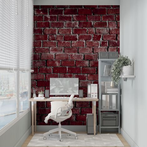 Papier peint imitation brique rouge 1 - 300 x 250 cm (1/2)