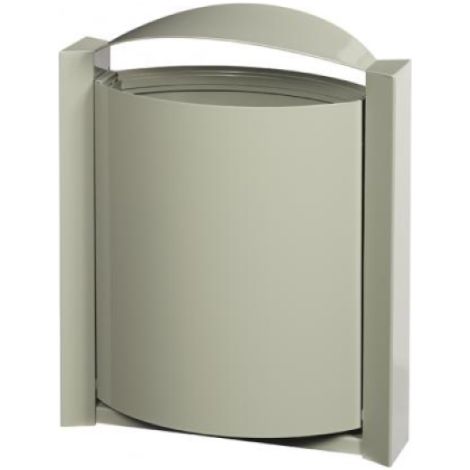 Corbeille murale Arkea - 40l - gris ciment - RAL 7033 (1/3)