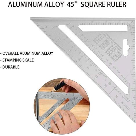 7 Pouces Équerre Triangle Règle d'Angle, Équerre en Aluminium Mesure du Triangle Règle de Triangle en Aluminium (1/3)