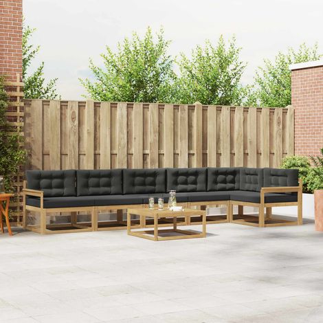 vidaXL Outdoor-Sofagarnitur 7 pcs Weiß und Anthrazit 79 x 79 x 37 cm (1/5)