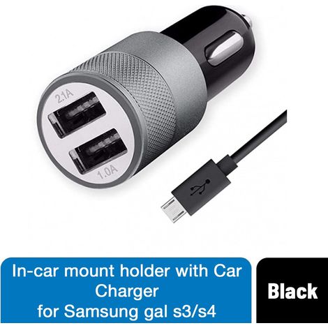 Aquarius In-car mount holder with Car Charger, Black (1/2)
