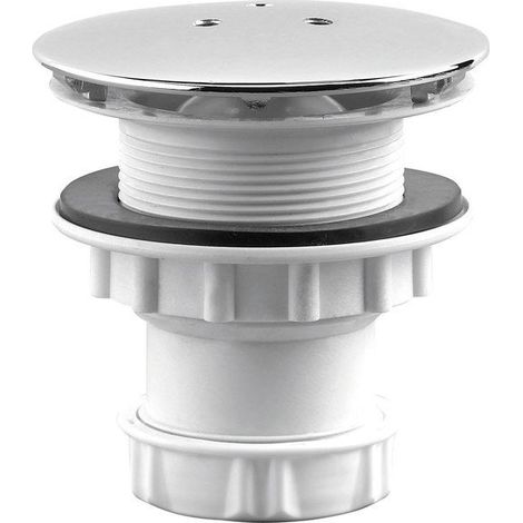 Valentin – Bonde de douche 60 mm – Capot rond en ABS blanc – Sortie verticale – Pour receveurs de douche