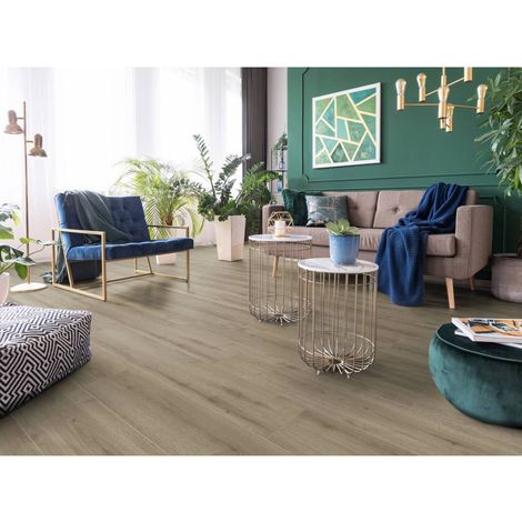 Parquet laminado de 8 mm a prueba de agua, color titanio, 2,13 m�
