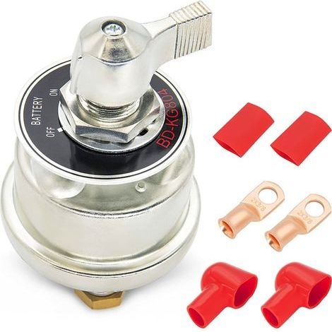 2x Coupe Batterie 12V-24V, 300A Interrupteur Isolateur de Batterie avec Bornes en Cuivre, Commutateur de Batterie pour Voitures Camions Camping-Cars Bateaux (1/5)