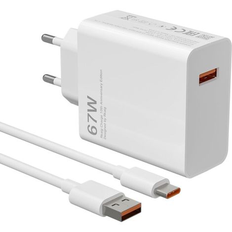 Lot de 1 67W Chargeur Rapide USB pour Xiaomi 14T 13T 5G,Chargeur Turbo avec 6A Câble USB C pour Xiaomi Redmi Note 15 14 13 12 11 10 Pro 5G,14/13/12/11 Ultra/12 Lite/12X,Poco M6 X6 X5 X4 Pro,13/13 lite (1/5)