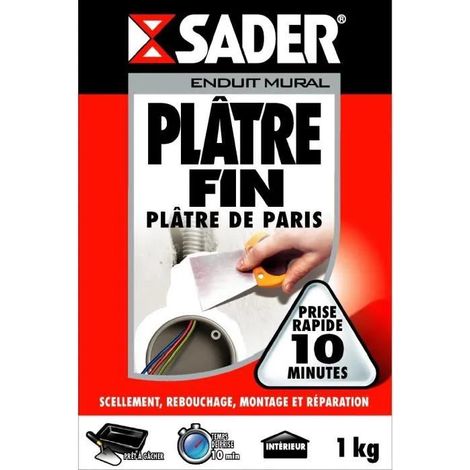 Sader Yeso fino blanco saco polvo 1 kg para interior