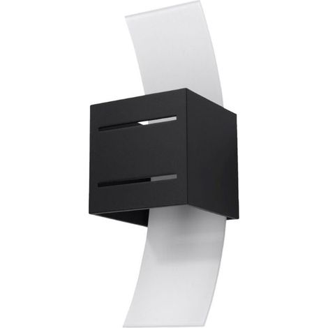 Applique Murale Carré Noir avec Plaque en Verre pour Ampoule G9 - SILUMEN (1/5)