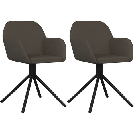 Lot de 2 Chaises pivotantes à manger,Chaise de cuisine Gris foncé Velours CFW96776 (1/5)