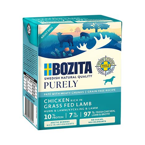 BOZITA DOG Purley Pate Duoprotein - Huhn und Lamm 370g