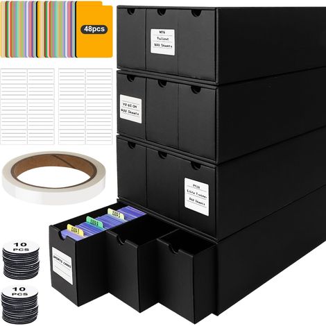Boîte de rangement pour cartes à collectionner pour plus de 7200+ cartes, Organisateur de Cartes avec 48 séparateurs et étiquettes, Boîte à cartes pour TCG, MTG, PTCG (1/5)