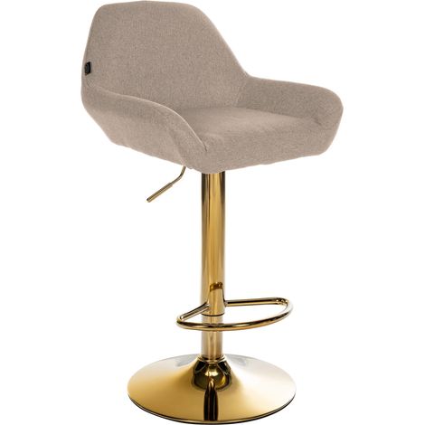 Barhocker Braga Gold Stoff taupe
