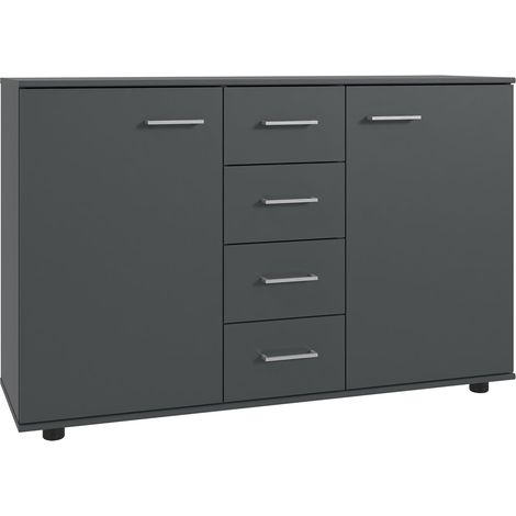 Kommode 130 cm breit modern in graphit TREVISO-43 (1/2)