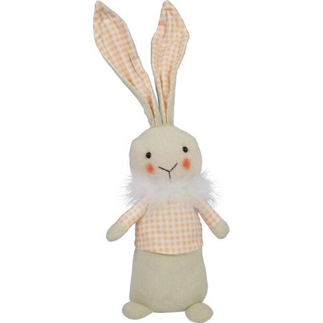 Conejo de Pascua naranja con plumas de 34 cm - Decoración navideña