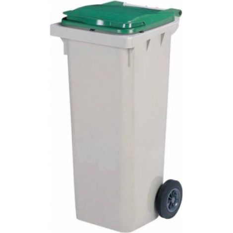 Conteneur 2 roues Korok - 120l sans barre - vert / gris