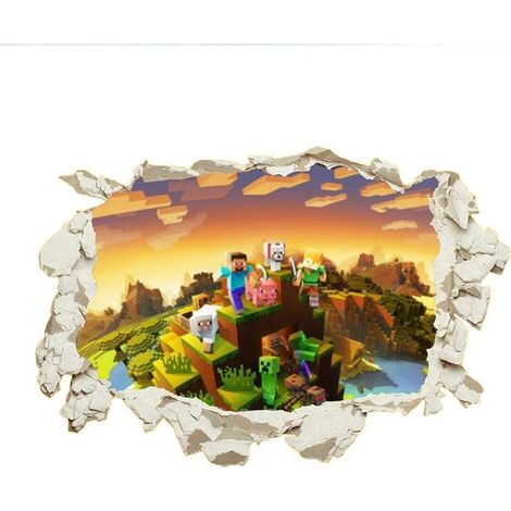 Sticker Mural 3D Chambre,3D Autocollants Muraux, Autocollants Muraux,Chambre Enfant,Décoration Chambre Enfant-Style 2 (1/3)