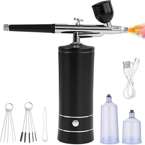 Kit aérographe sans fil (1 unité) : compresseur, machine à aérographe pour ongles, kit de peinture.