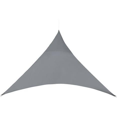 Voile d'ombrage toile solaire polyester polyuréthane triangulaire 400 x 400 x 400 cm gris foncé (1/3)