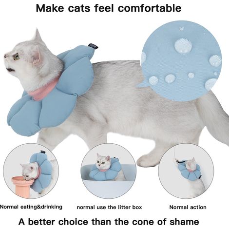 Collerette de protection pour chat en forme de fleur, collerette anti-léchage réglable pour soins post-opératoires et récupération (1/5)