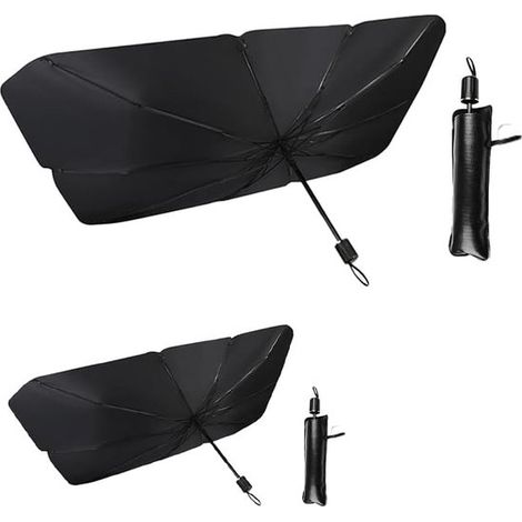 Parasole per parabrezza e interni auto, per SUV e camion, design brevettato (125x65 cm + 140x79 cm, 2 pezzi in totale) (1/5)