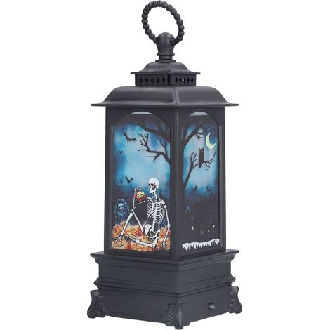 Lanternes LED sans flamme Halloween, lampe crâne vintage élégante alimentée par piles (1/5)