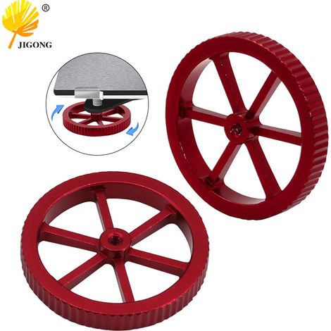 Bouton de nivellement à écrou de grande taille pour accessoires d'imprimante 3D, disponible sur tous les modèles FDM. Bouton de nivellement en métal rouge. (1/5)