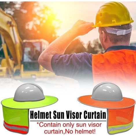 Visière Anti-Soleil à Bords Larges pour Casque de Sécurité avec Protection Nuque en Filet et Haute Visibilité Réfléchissante (1/5)