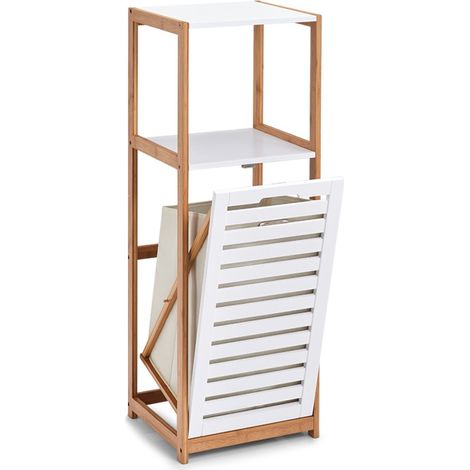 ZELLER PRESENT SCHÖNER LEBEN. PRAKTISCH WOHNEN. Scaffale Verticale, Legno, Bianco/Naturale, 36 x 33 x 98 cm (1/3)