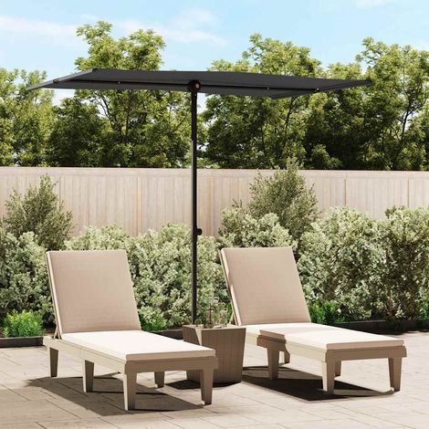 Parasol de Jardin Toit Plat Orientable 180° et Réglable en Hauteur Mât Aluminium Noir 2 x 1,5 m - PANGIVO (1/5)