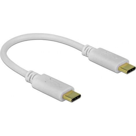 Delock Câble USB-C USB-C® mâle, USB-C® mâle 0.15 m blanc 85357 (1/2)