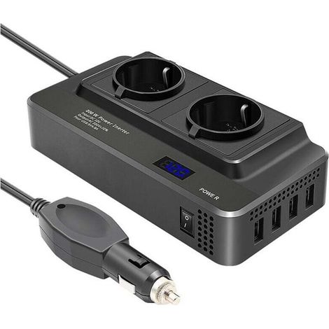 Car Inverter 200W Power Converter 12V 220V Europe Plug Black (1/4)