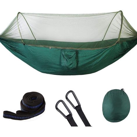 Hamac de camping avec moustiquaire, tente anti-insectes, 250 x 120 cm, portable et léger, en nylon parachute, hamac d'extérieur de voyage