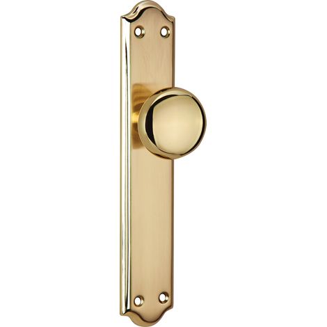 Manillón con pomo y placa curva zamak dorado satinado 1108 (1/2)