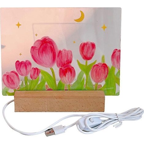 Tableau acrylique Tulip, effaçable à sec, lumineux, transparent, tableau lumineux LED, créatif, réutilisable