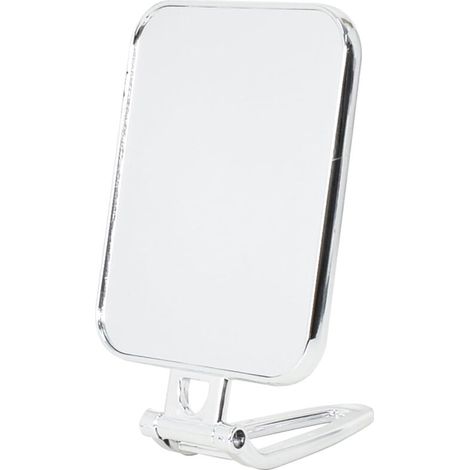 Makeup Mirror with Handle, Double Sided Travel Pocket Mirror 270° Swivel Cosmetic Mirror, Foldable Makeup Mirror Standing Mirror, Shaving Mirror, Bathroom Mirror (Silver) (1/5)