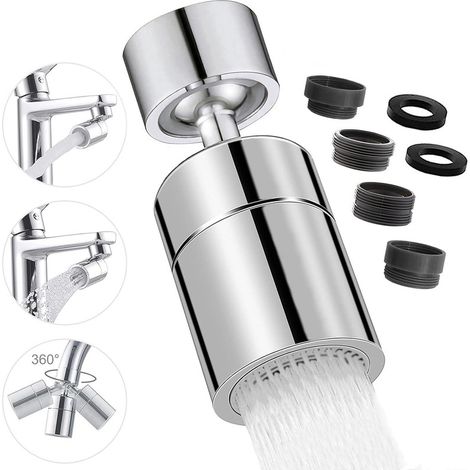 Aérateur de Robinet 360° Pivotant Embout Cuisine 2 Modes Mousseur Economie Eau Pour Salle Bain lavabo (1/5)