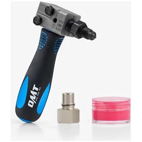 Outil d'évasement double pour tuyaux de frein 3/16' SAE à 45 degrés – Kit complet avec poinçon et lubrifiant – Compatible cuivre, acier, nickel (1/5)