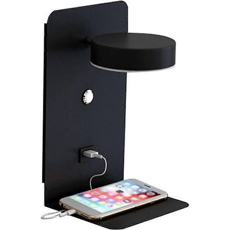 Lampe de lecture murale avec port USB et chargeur intégré. lampe de chevet créative avec interrupteur. (1/5)
