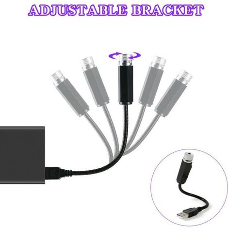Lampe Projecteur LED, Portable Lampe de Toit avec Interface USB Plug and Play Motif d’Éclairage en Ciel Étoilé Veilleuse Orientable (1/4)