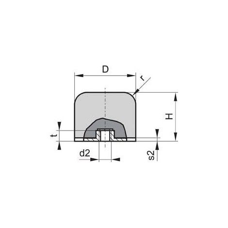 Protector choque de caucho GP-1 IG D160 H132 M16