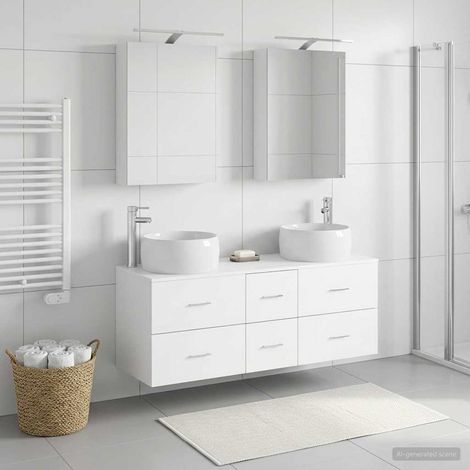 vidaXL Juego de muebles de baño 5 uds. Blanco (1/5)