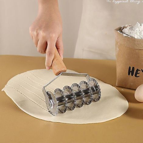 Coupe-pâte en treillis en acier inoxydable, rouleau à pâtisserie, outil de découpe pour pâte à tarte en métal. (1/4)