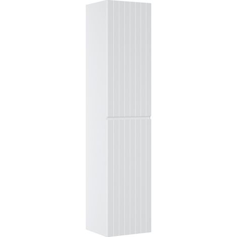 Badmöbelsäule ICON 160 cm – Mattweiß Alpin – 2 Türen – Moderner, hängender Stil