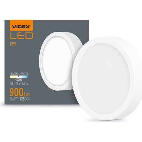 Lámpara de techo empotrable blanca clase E 10W 1250lm 4000K 14,2 cm Videx