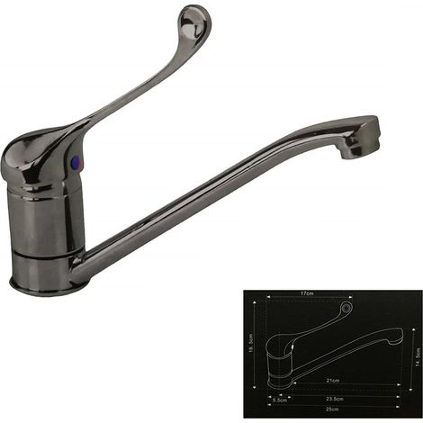 TrAdE Shop Traesio - Miscelatore Lavello Acciaio 58913 Lavandino Monocomando Canna Bassa Rubinetteria -