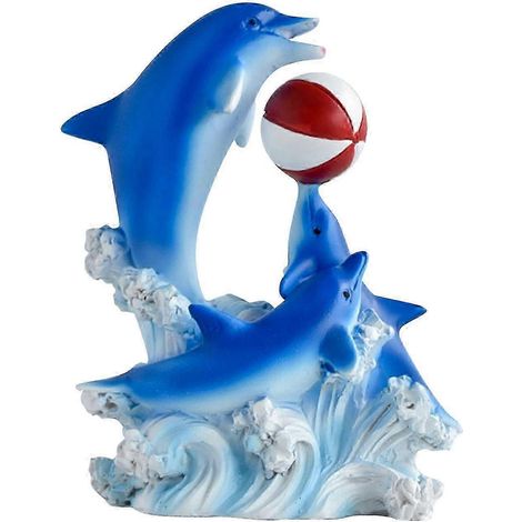 Statuette de dauphin, figurine en résine, sculpture d'animal marin, décoration de bureau ou de maison, ornement de gâteau, collection pour bureau ou ferme.-Style A (1/5)