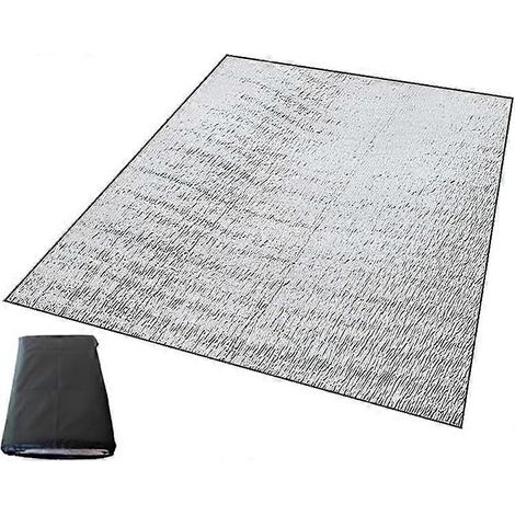 Tapis de camping en aluminium, tapis de couchage en mousse pour le camping, tapis isolant en feuille d'aluminium, tapis de tente 200 x 150 cm (1/4)
